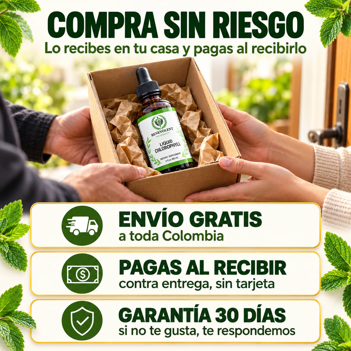 Compra sin riesgo: envío gratis a toda Colombia, pagas al recibir contra entrega y garantía de 30 días